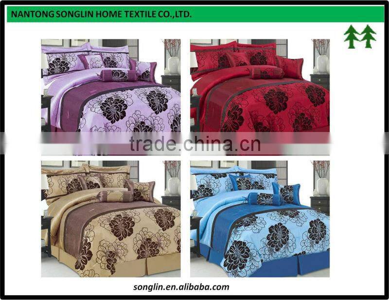 7Pcs Flocking Comforter Set