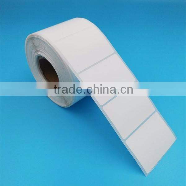 low price semi gloss white paper sticker label roll