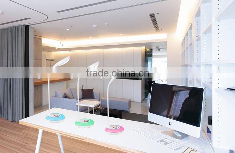 JK-848 indoor modern battery operated funky table lamps rainbow color cordless USB rechargeable hotel led desk lamp