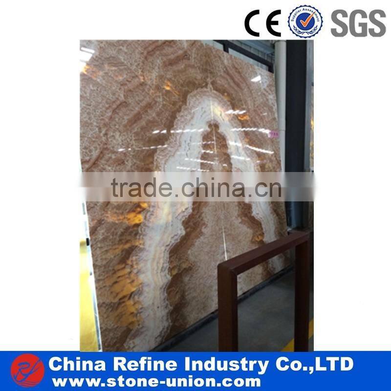 Yellow onyx stone slabs