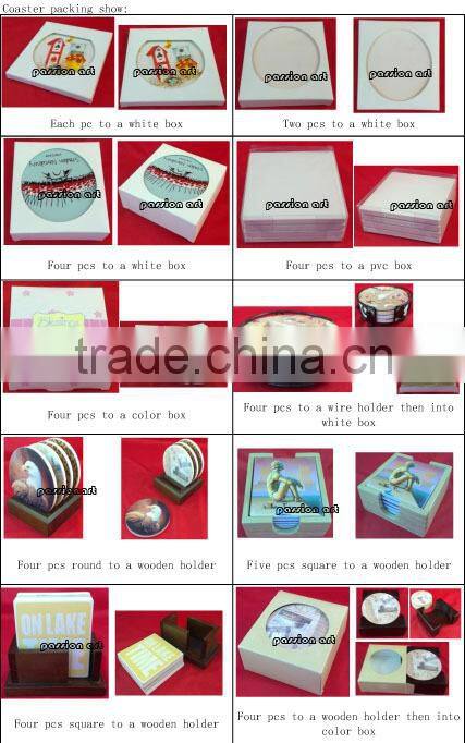 Ceramic with cork backing custom absorbent coasters