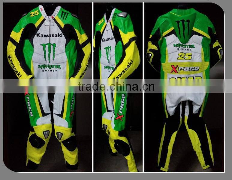 Professional leather motorbike Racing suits/motorcycle leather suit/ replica leather racing suit/WB-MS403