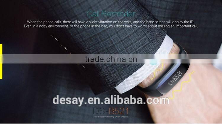 Desay Multi-function Pedometer Call/SMS DS-B521 Smart Band with Heart Rate for iOS 7.1 + Android 4.3 +