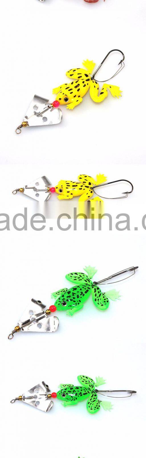 2016 wholesales price newest rotating sequins soft frog fishing lure