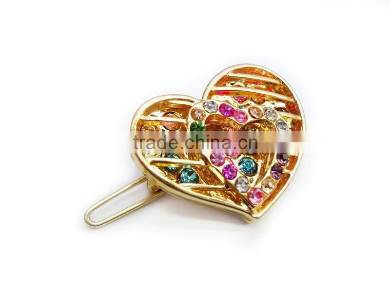Bicycle Design Decorated Big Glass Stones Hair Pin For Girls