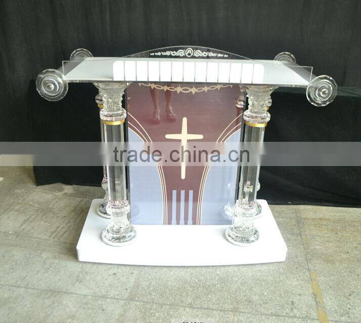 high qualtiy modern church pulpit with LED light, acrylic church pulpit