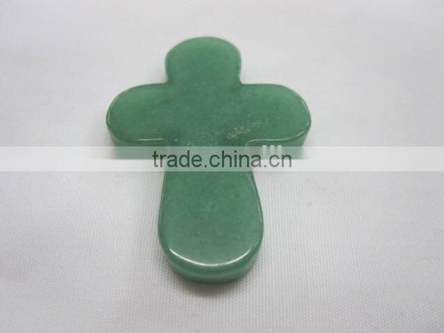 Cross pendant green aventurine pendant fittings gemstone jewellery