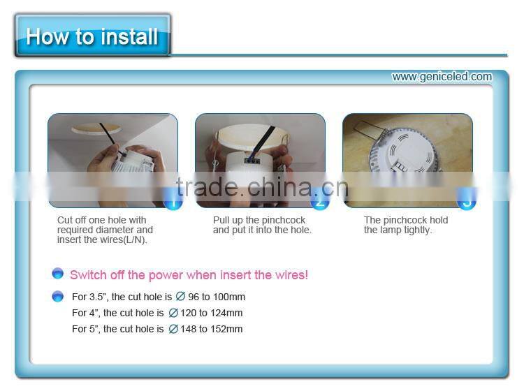 AC100-240V high quality non-isloated driver 3.5inch 5W led ceiling downlights