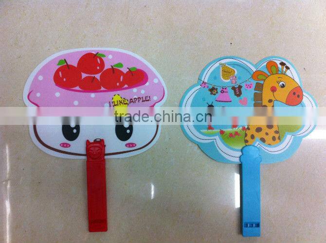 decorative hand fans with cartoon pink cat