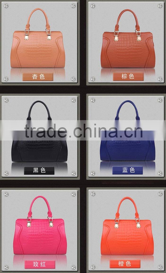 fashion wholesale women leather handbag, handbag factory