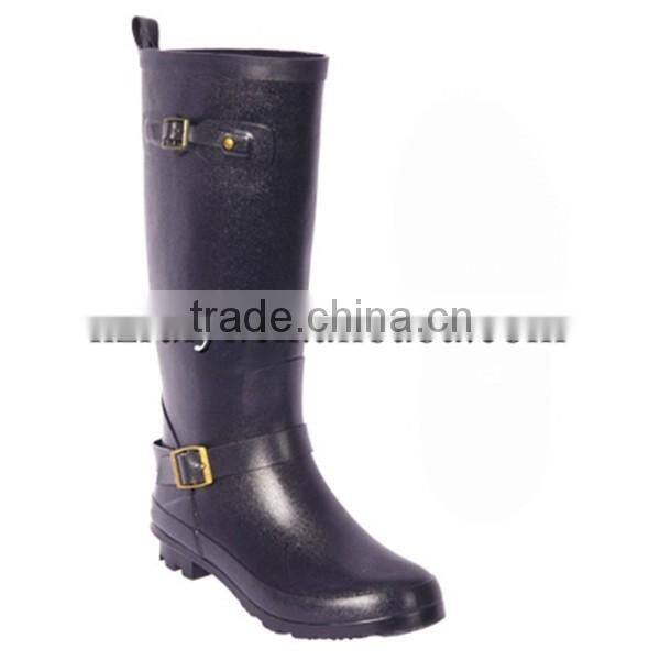 cheap cowboy fashion black woman rain boots wholesale
