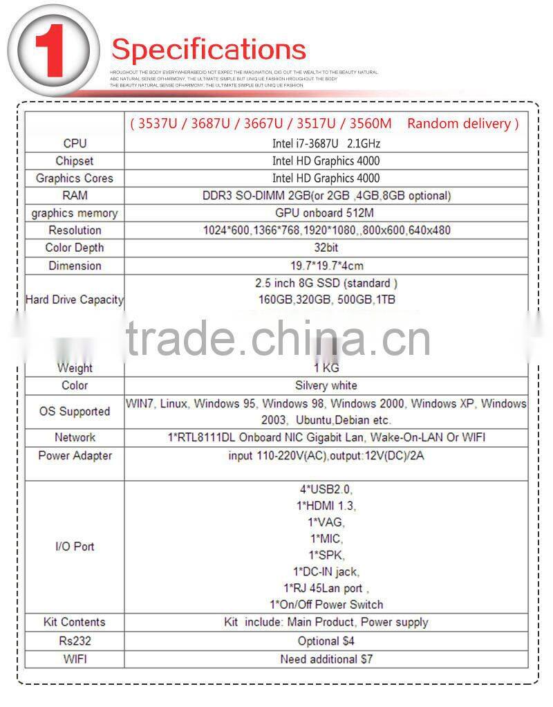 Factory Price! I7 3687U 4gb Ram 32gb Ssd Industrial Computer Thin Client Pc Mini Computer Can Run Linux/Ubuntu/Window 7