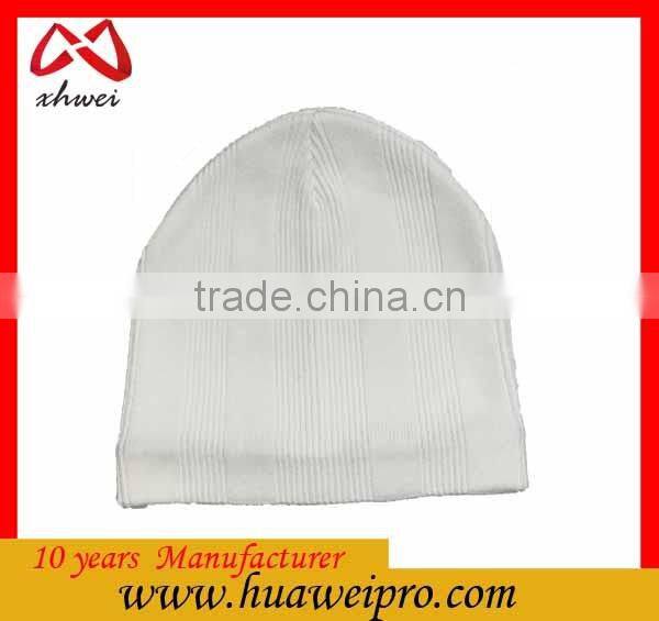 Custom Logo Winter Beanie Hat Womem Chunky Knit Warm 100% Cotton Beanie Cap