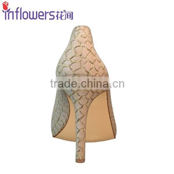 Fishskin leather wholesale high heel shoes