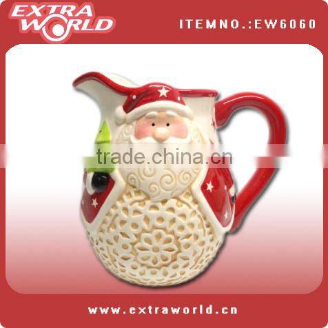 christmas milk ceramic pitcher