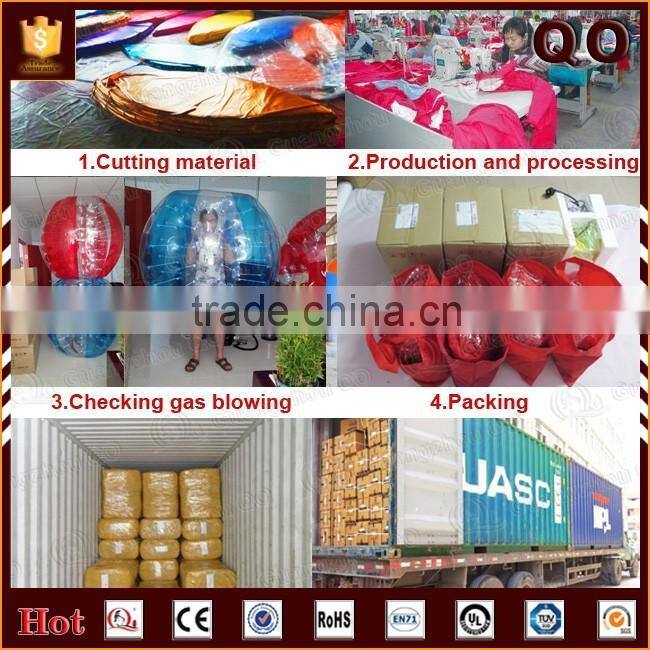 Top quality outdoor games soccer ball inflatable bumper ball for adults