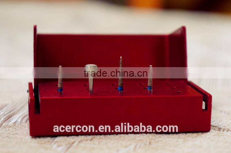 Hot Sale 15 holes Aluminium Dental Bur Holder(red)