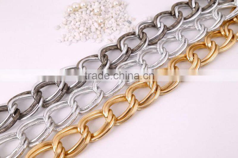 2016 Factory Direct Sell Aluminum Double chain ( jeans accessories chain free nickle)