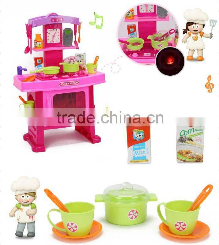 Pink color hot sell for kids barbecue utensils kitchen set for kids