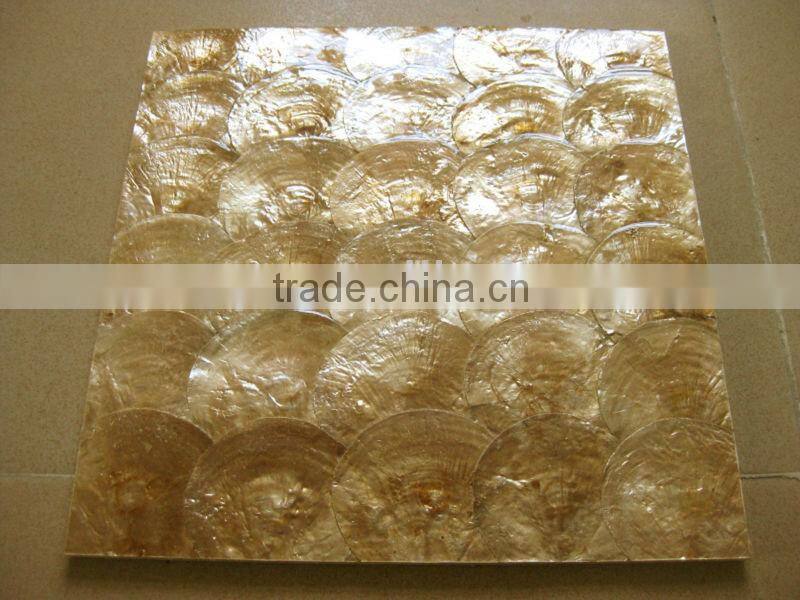 Gold capiz sea shell mosaic tile capiz mother of pearl shell paper
