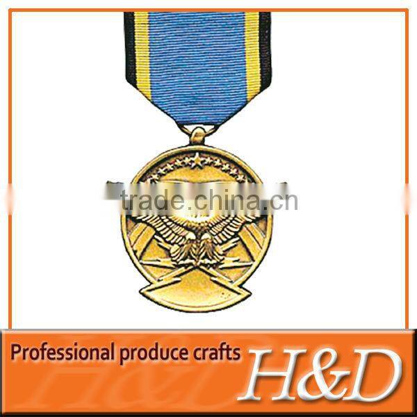 metal mini round wholesale medals with 3 colors ribbon for sports games