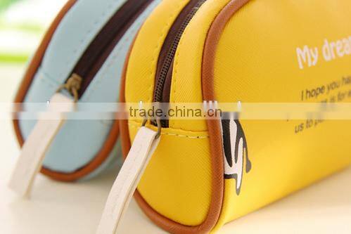 Hot sale custom PU leather pencil case with low price
