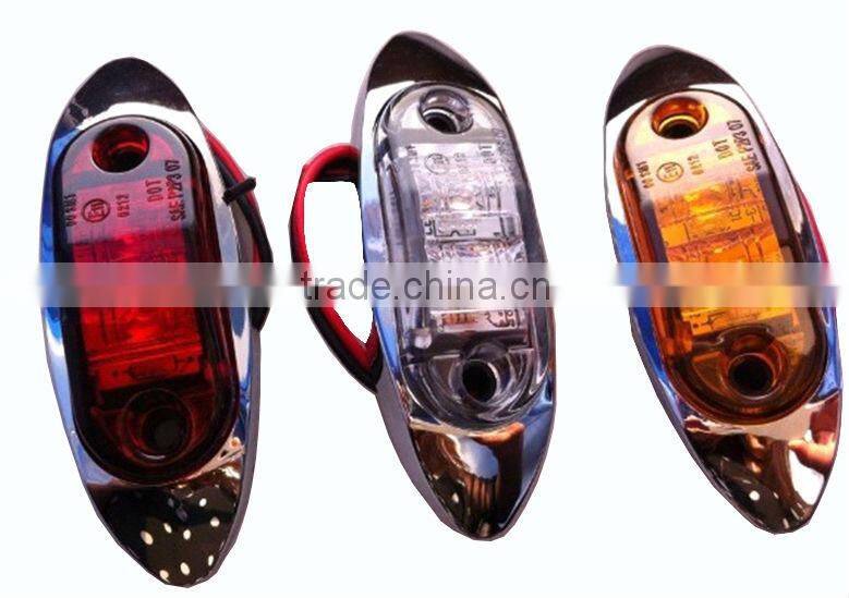 High Bright SAE & ECE Approval 12V/24V truck clear led side lamp
