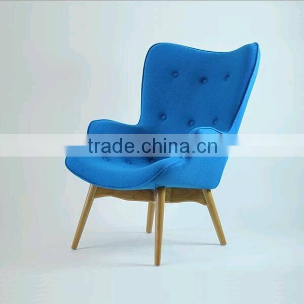 Nordic style design lounge chair wooden , seat upholstered in