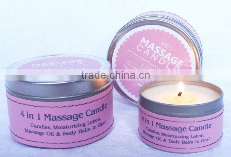 Factory price soy candle, top value sexual massage oil