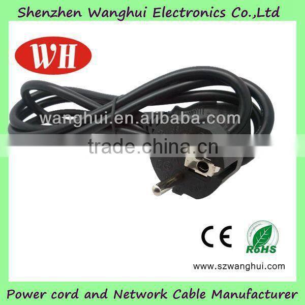 Black 3 Pin Rubber Australia Power Cord for Household Appliance