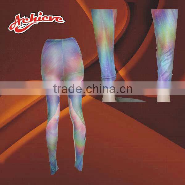 New Arrival Summer Designer Candy Color 3D Sublimation Cotton Lycra Push Up Leggings for Girls