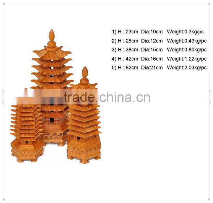 Peach wooden Pagoda,wen chang pagoda hot sales