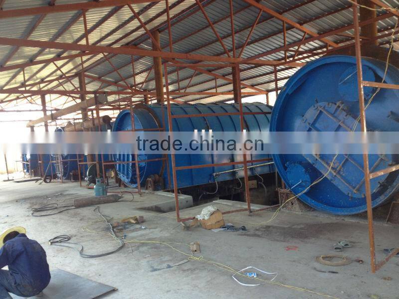waste plastic refining to oil equipment with vertical condensers