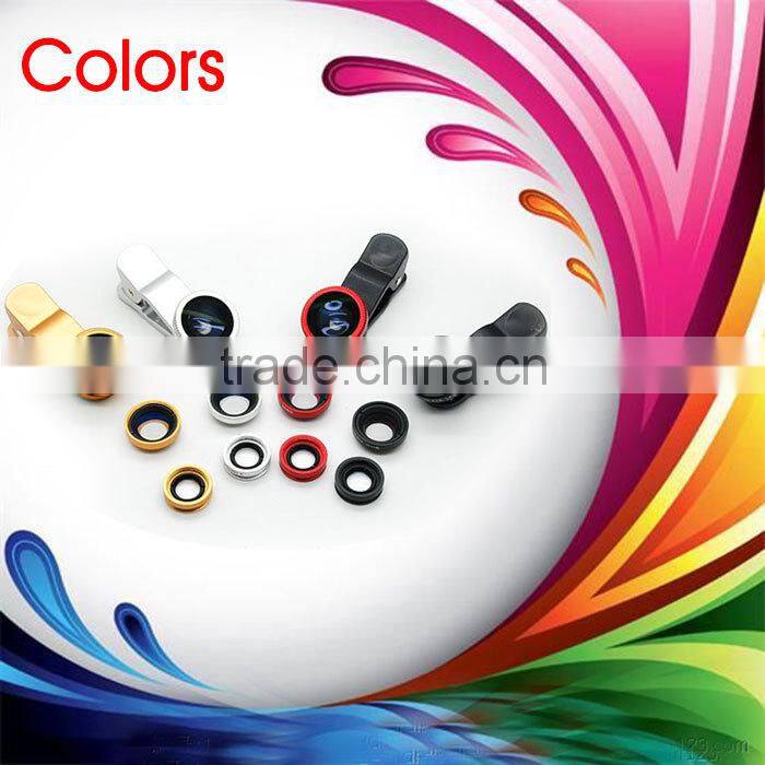 180 degree Fish-Eye Lens+Wide Angle Lens+Micro Lens 3-in-1 Camera Lens Kits for iPhone 5