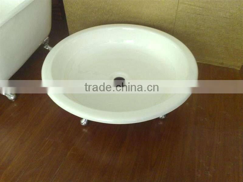 round cast iron enamel shower tray