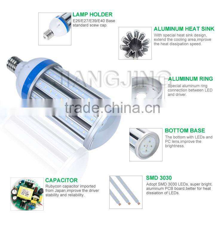High Quality Energy Saving led corn light CRI80 110LM/W 360 degree 54w e26 LED corn light with CE Rohs PSE ETL DLC Listed