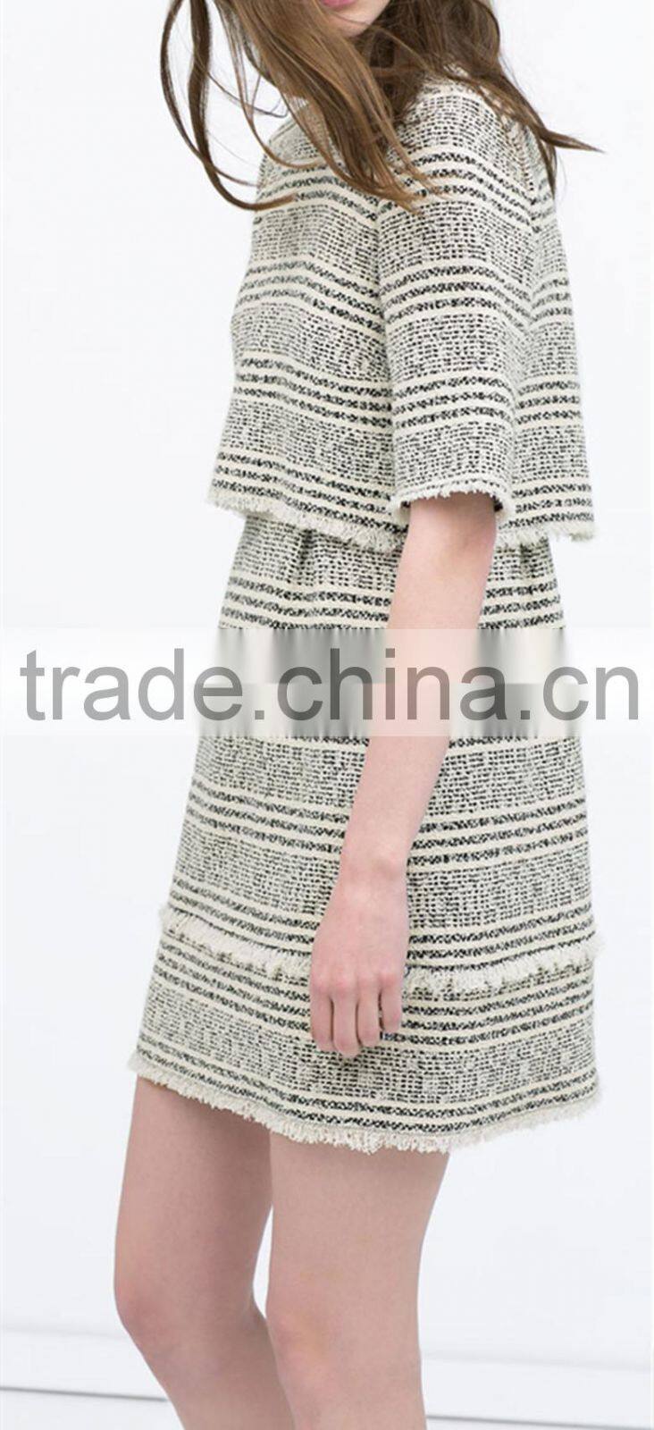 2015 summer jacquard round neck with back opening fashion and casual dresses - SYK15019