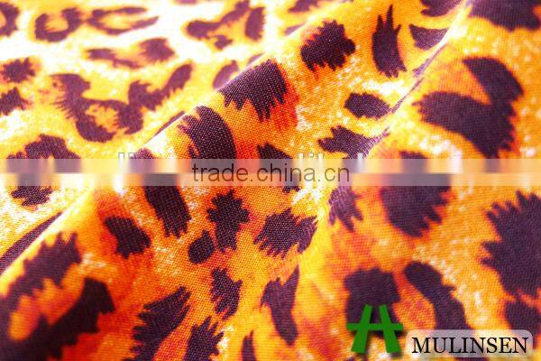 Shaoxing textile FDY knitted brush leopard print fabric stretch