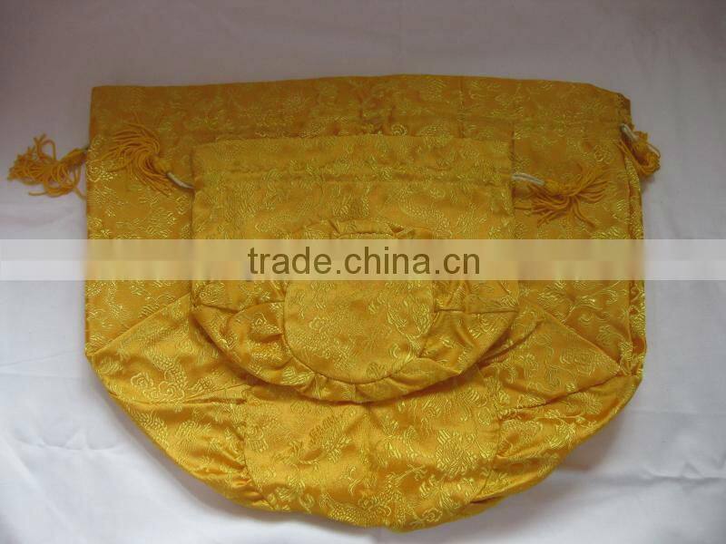 luxury gold jewelry crown drawstring bag round bottom
