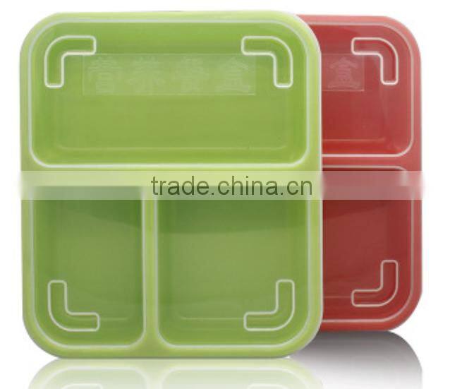 3PP separated with cover seal bento boxes outside to send fast food lunch box Microwave oven available boxes wholesale