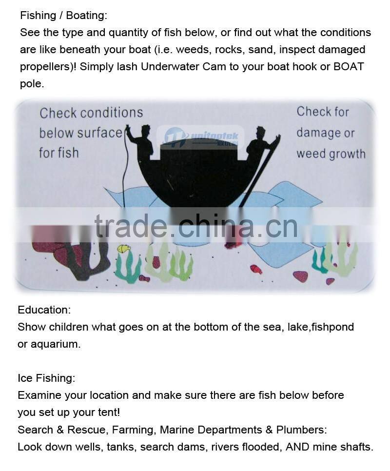 2015 New 800TVL 12 White Brignt Light 7" TFT Color LCD Underwater Fishing Camera Fish Finder Video Camera Aluminum Case