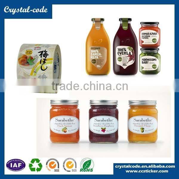 Glossy frozen food label food containers