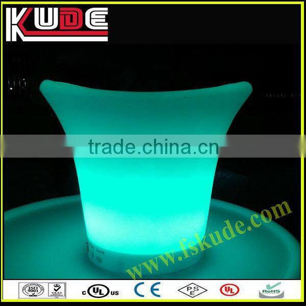 Multi-color led lighted plastic champagne wine ice cooler bucket