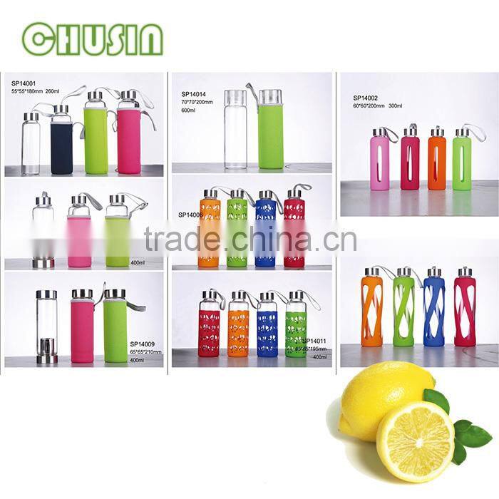 250ml double wall glass beer mug with handle