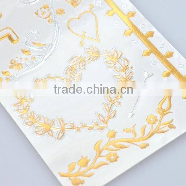 Custom radiant gold and silver heart shaped temporary tattoos flash gold tattoos water transfer body tattoo sticker manufacturer