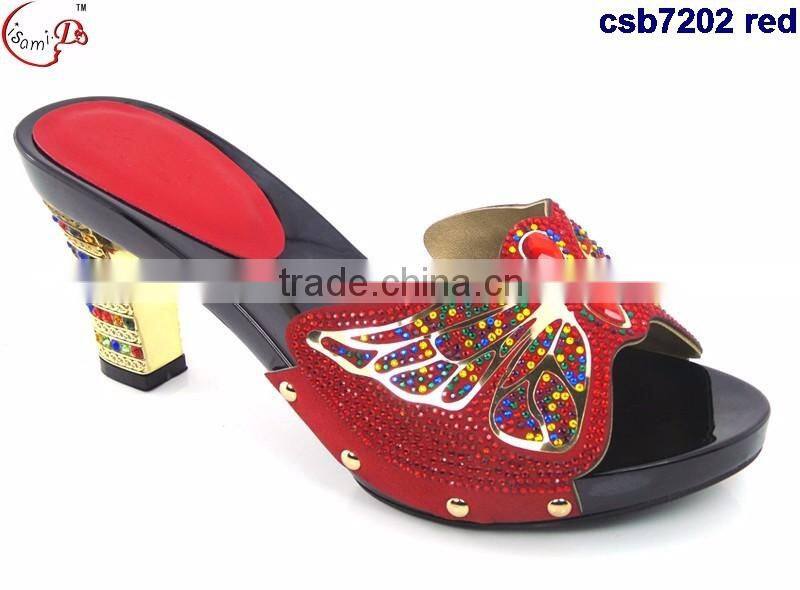 csb7202 butterfly pattern shining material women shoes for party evening Italy shoes matching purse fashion single shoes