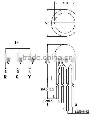wholesale cheap price high clear lens 5mm rgb led common anode