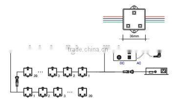 35mm ws2801 dmx led festoon module rgb pixel christmas lights