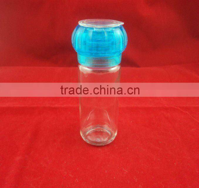 glass spice grinder, salt shaker and oil dispenser