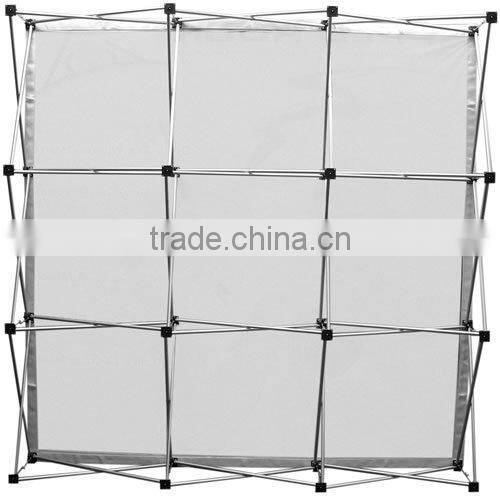 Curved or straight spring connection pop up display stand